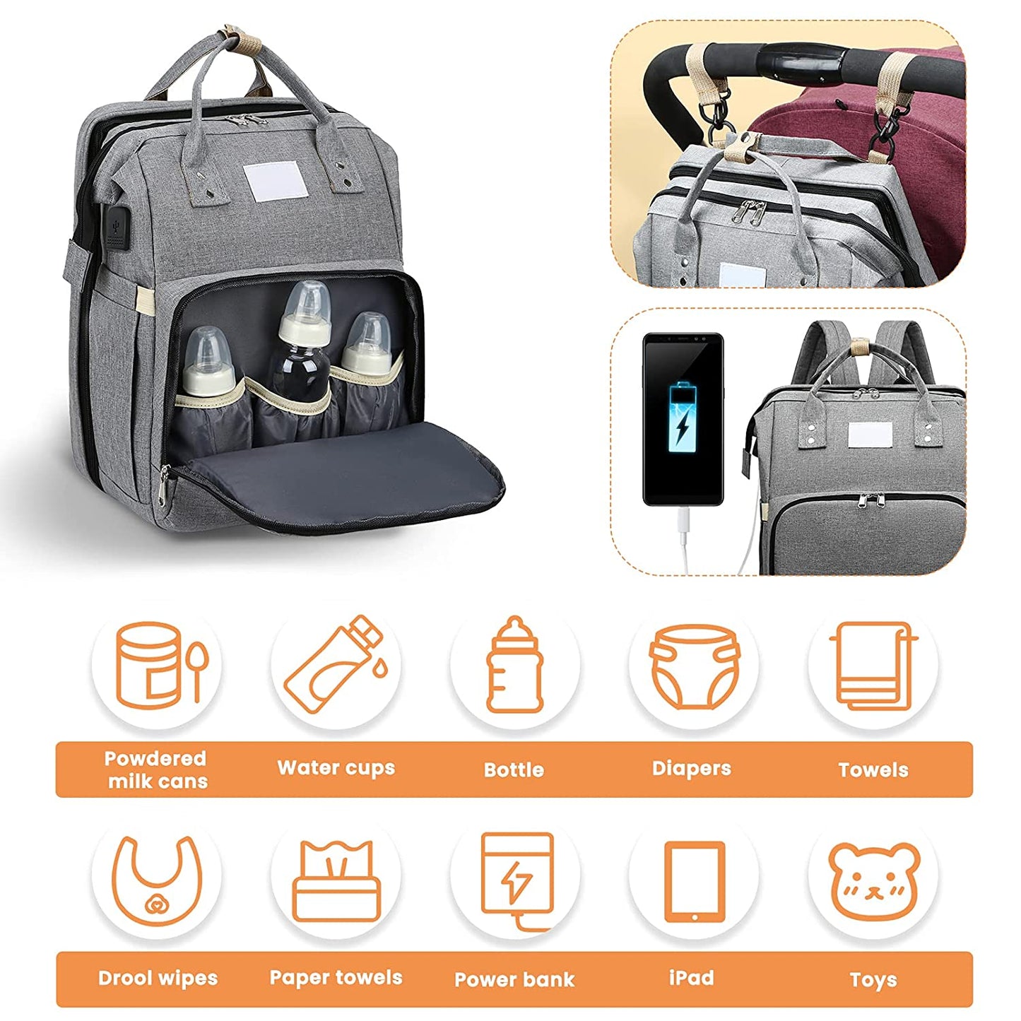 Sac à langer portatif | Berceau de voyage BabyNappy™ - Mon précieux trésor
