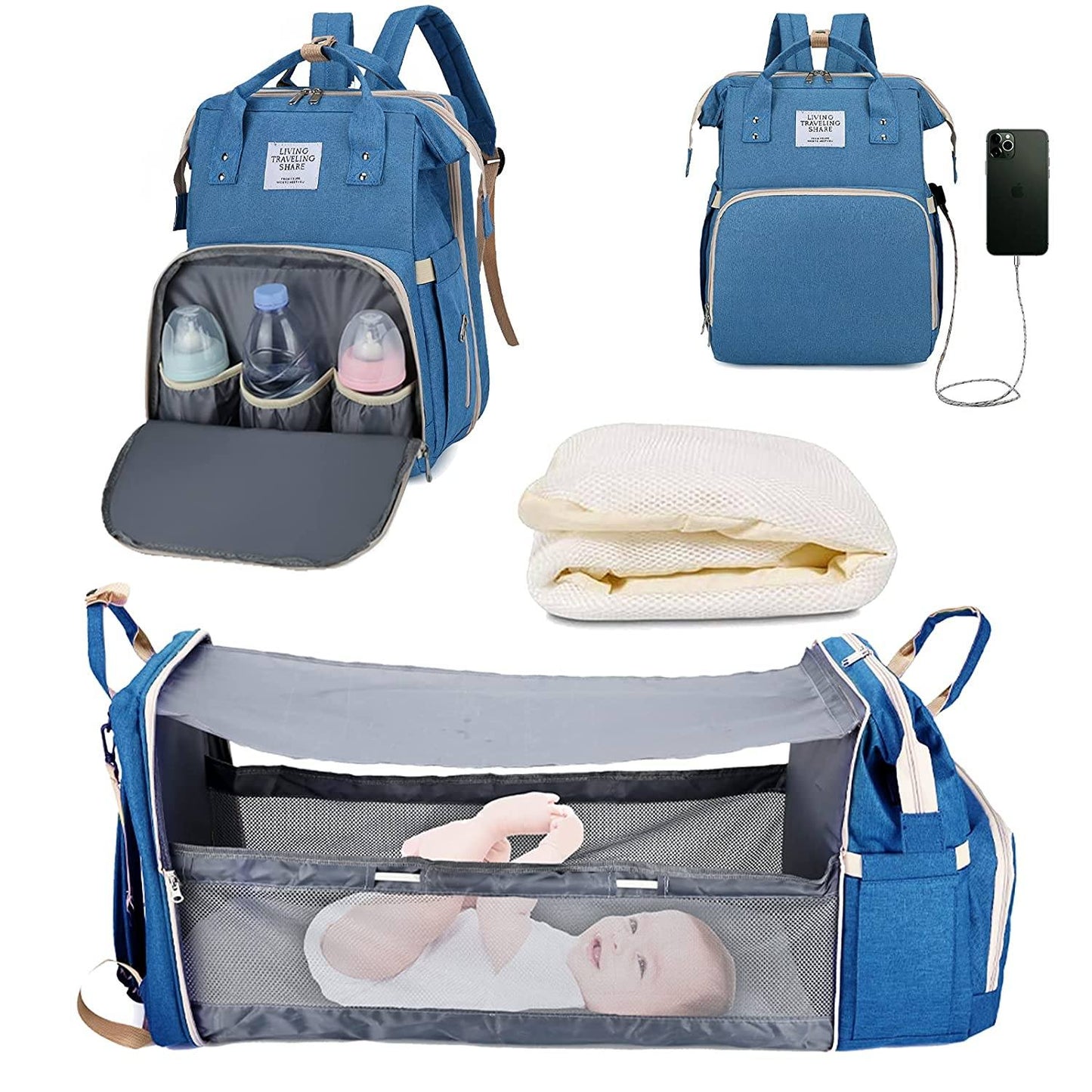 Sac à langer portatif | Berceau de voyage BabyNappy™ - Mon précieux trésor