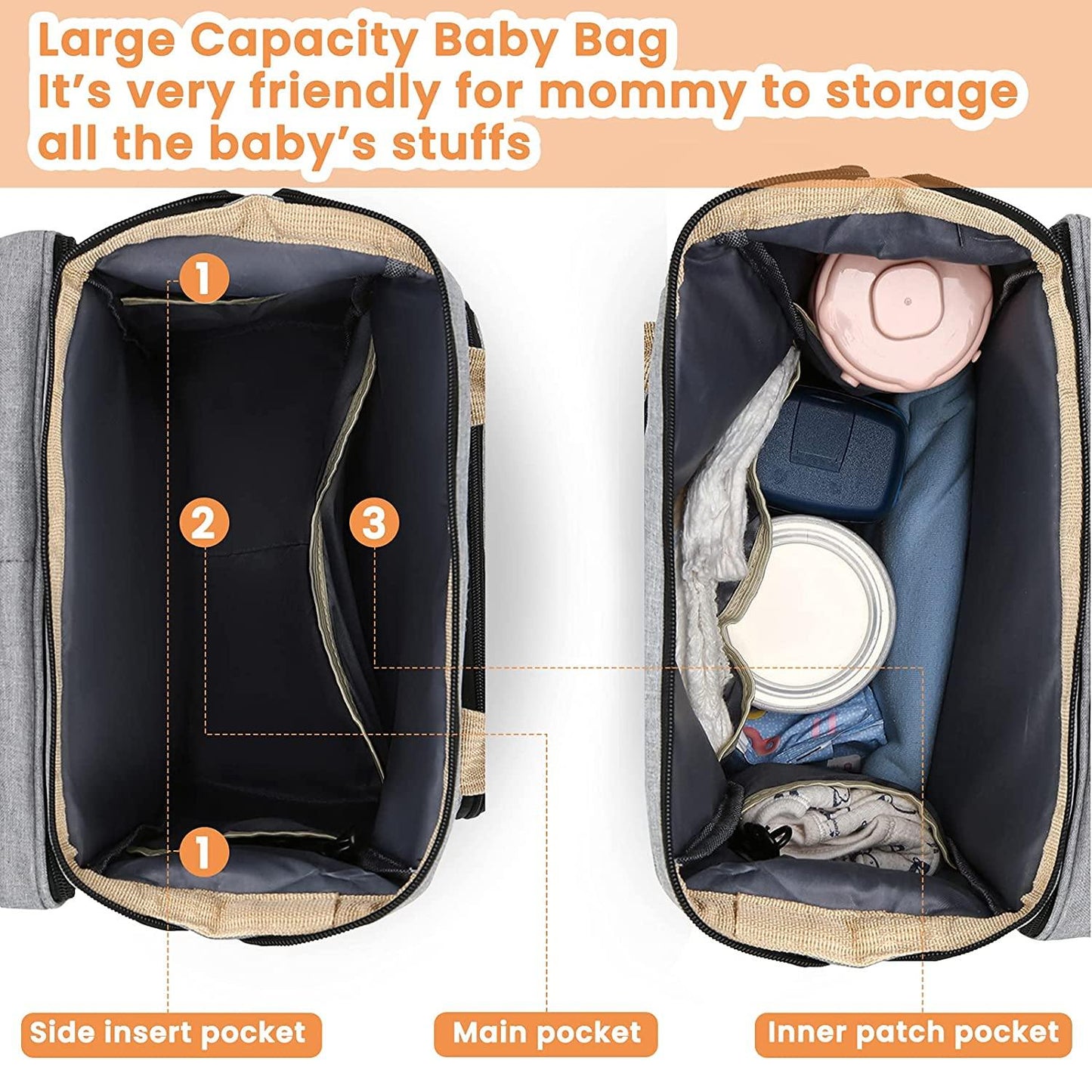 Sac à langer portatif | Berceau de voyage BabyNappy™ - Mon précieux trésor