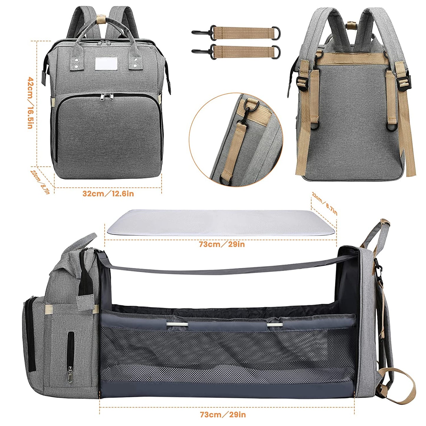Sac à langer portatif | Berceau de voyage BabyNappy™ - Mon précieux trésor