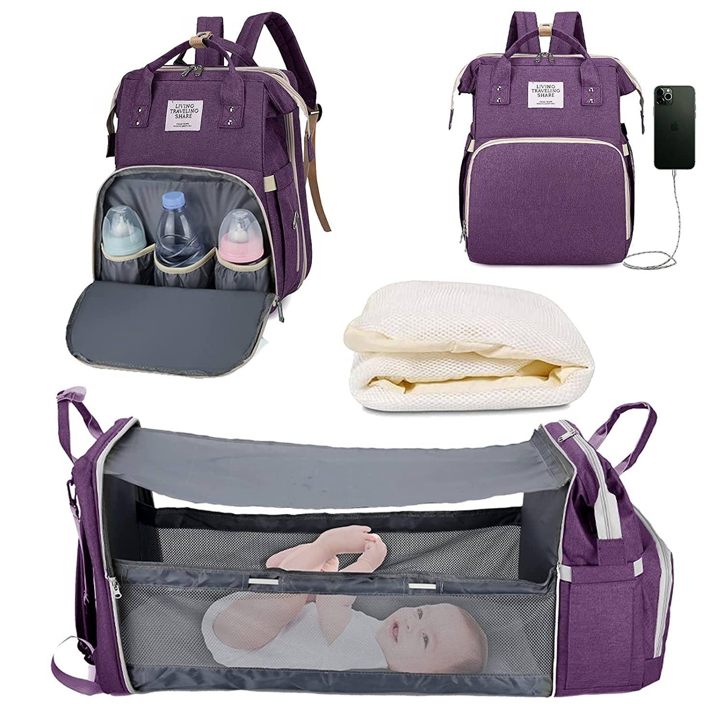 Sac à langer portatif | Berceau de voyage BabyNappy™ - Mon précieux trésor