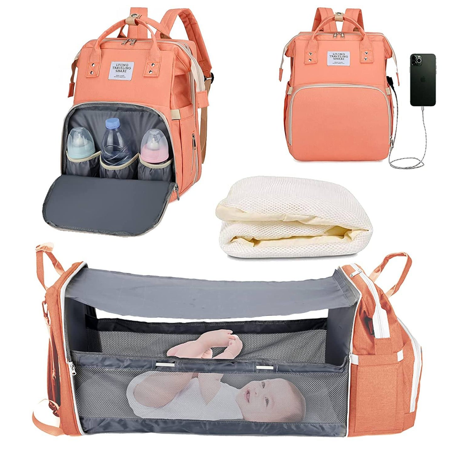 Sac à langer portatif | Berceau de voyage BabyNappy™ - Mon précieux trésor