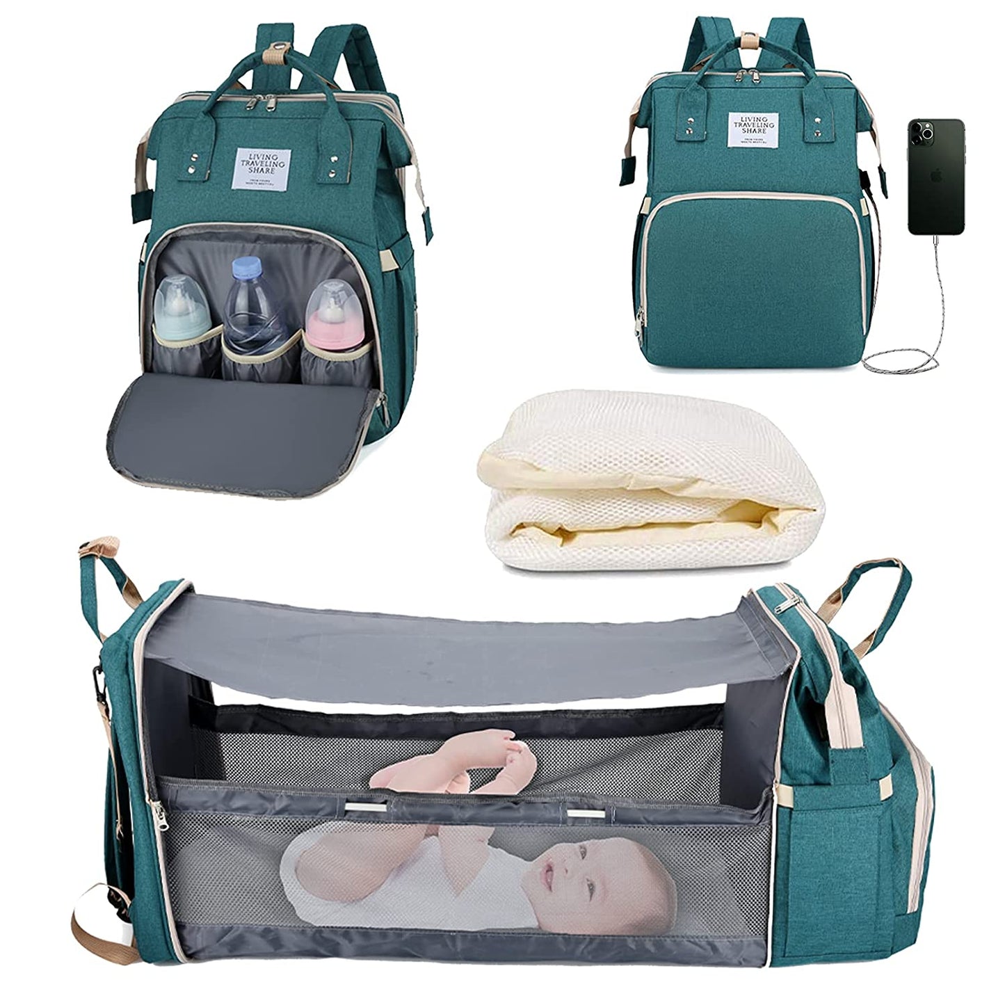 Sac à langer portatif | Berceau de voyage BabyNappy™ - Mon précieux trésor