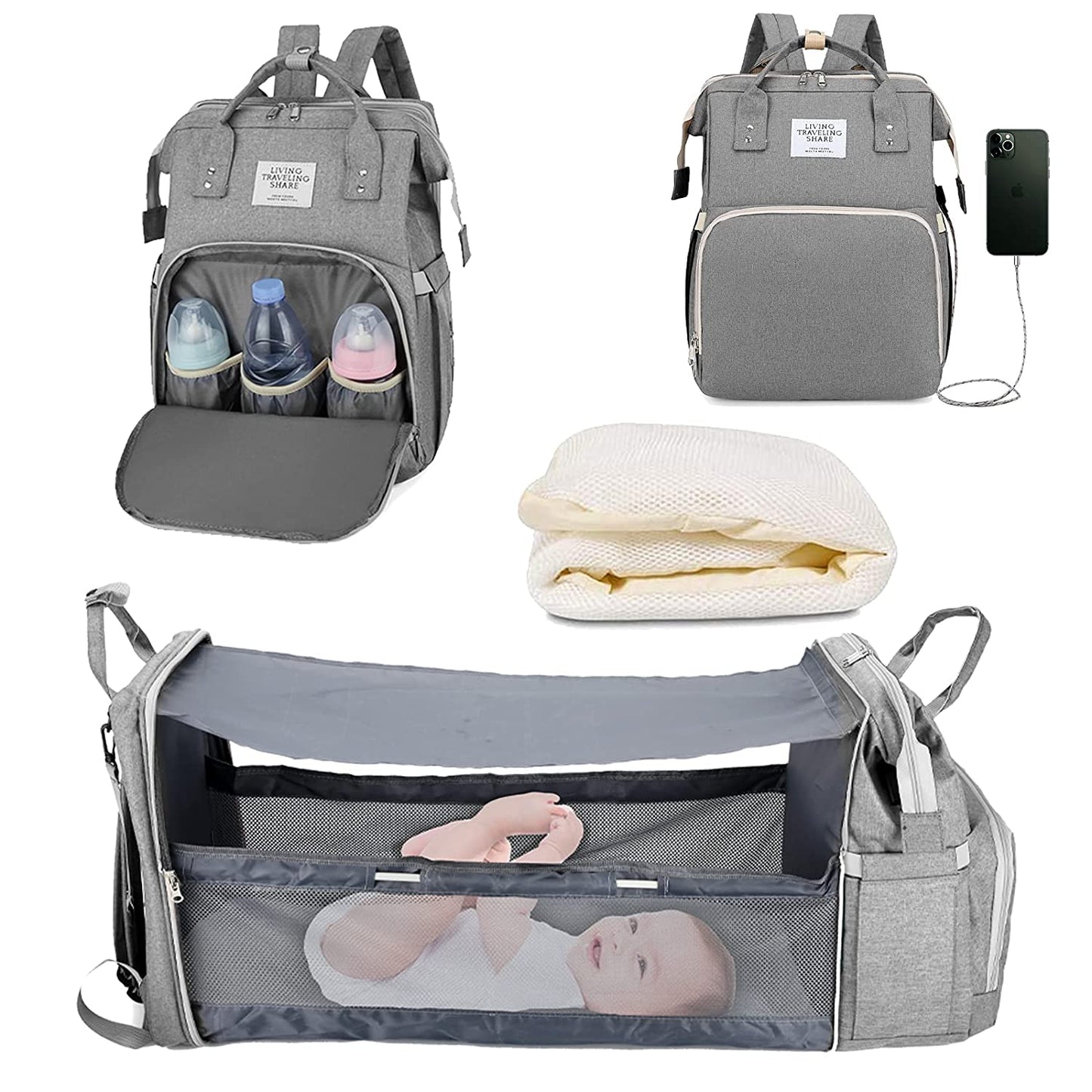 Sac à langer portatif | Berceau de voyage BabyNappy™ - Mon précieux trésor